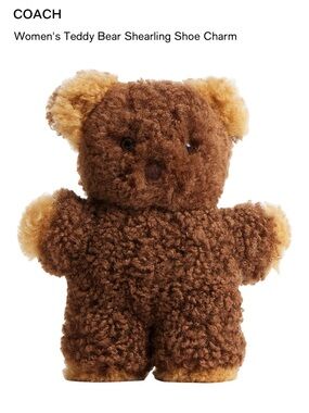 COACH Women's Teddy Bear Shearling Shoe Charm - Brown NWT